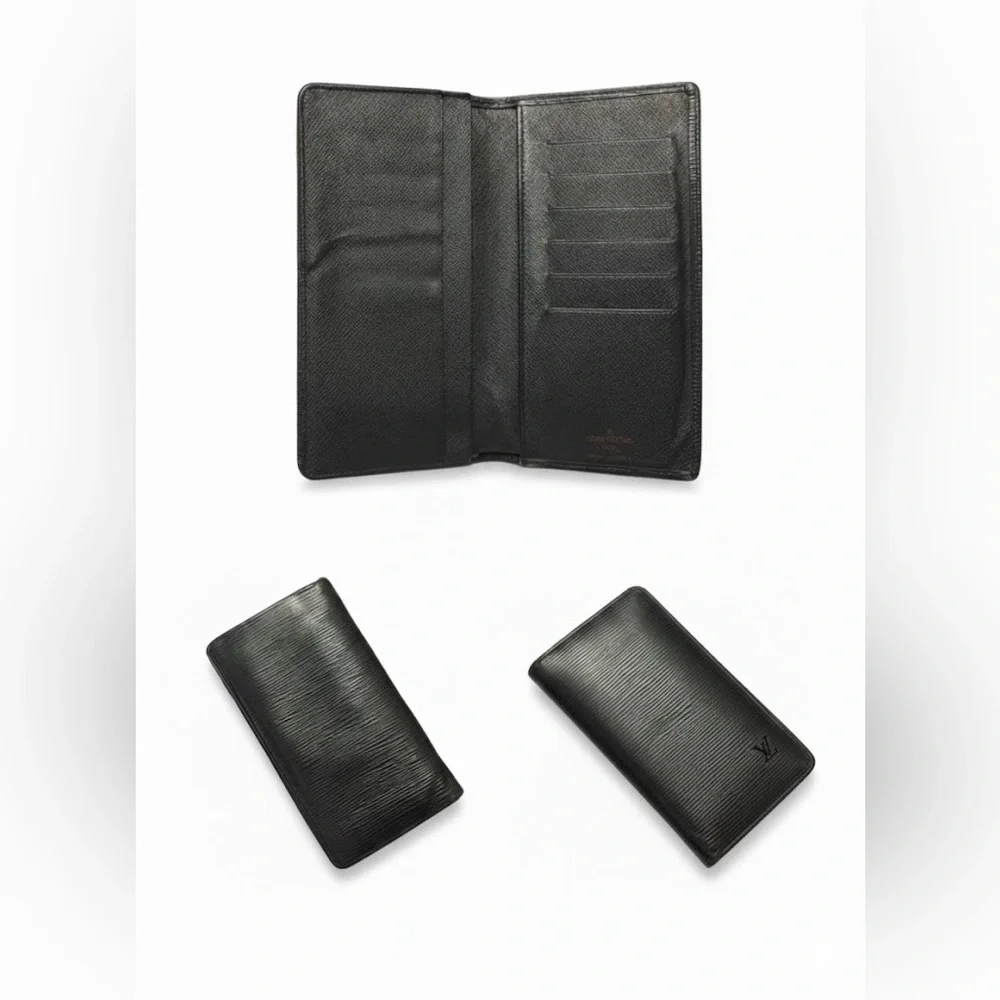 Louis Vuitton Black Epi Porte-Feuille Brazza Leather Bifold Wallet